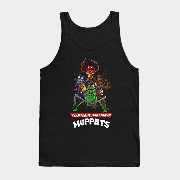 Teenage Mutant Ninja Muppets Tank Top by Zascanauta